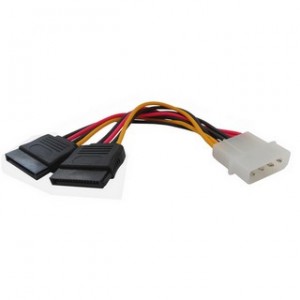 Cablu alimentare MOLEX la 2x SATA F, lung 15cm, cablu molex sata, cablu molex-sata